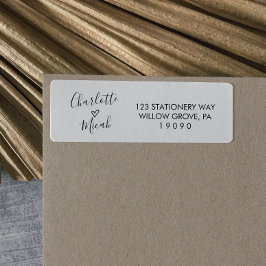 手書きハート結婚ズ ラベル