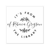 手書きハート葉と「ライブラリから」 セルフインキングスタンプ (デザイン)