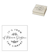 手書きハート葉と「ライブラリから」 ラバースタンプ (押印)