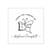 手書きバタフライドードレエレガントライブラリーブック ラバースタンプ (インプリント)