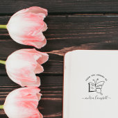 手書きバタフライドードレエレガントライブラリーブック ラバースタンプ