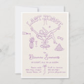 手書きバチェロレッテ最後のトーストパーティー 招待状 (正面)