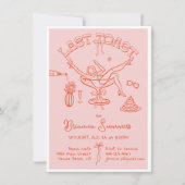 手書きバチェロレッテ最後のトーストパーティー 招待状 (正面)