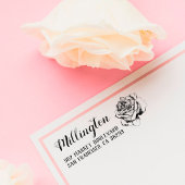 手書きバラファミリ名スクリプト差出人住所 ラバースタンプ