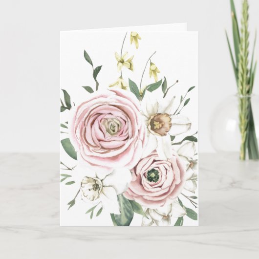 手書きバラ空白の位置 カード (正面)