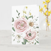 手書きバラ空白の位置 カード (黄色い花)