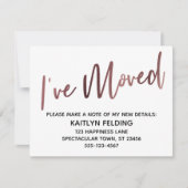 手書きバラ金ゴールドパターンカードを移動 招待状 (正面)