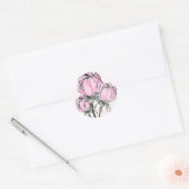 手書きバラ ラウンドシール (封筒)