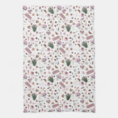 手書きバレンタインのパターン キッチンタオル (縦)