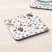 手書きバレンタインのパターン コースター (左側)