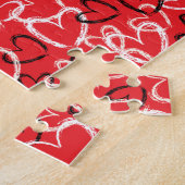 手書きバレンタインハート ジグソーパズル (側面)