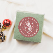 手書きパイン&雪赤メリークリスマス ラウンドシール