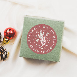 手書きパイン&雪赤メリークリスマス ラウンドシール