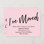 手書きパステルモダンピンクカード 招待状 (正面/裏面)