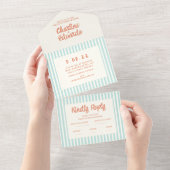 手書きパステルレトロ結婚ズ オールインワン招待状 (貼ってはがせる)