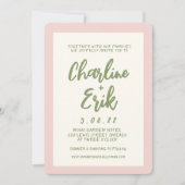 手書きパステルレトロ結婚式招待状カード 招待状 (正面)