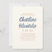 手書きパステルレトロ結婚式招待状カード 招待状 (正面)