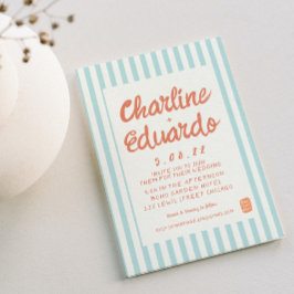 手書きパステルレトロ結婚式招待状カード 招待状