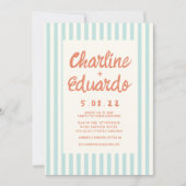 手書きパステルレトロ結婚式招待状 招待状 (正面)