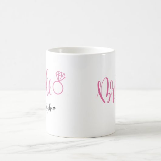 手書きパーソナライズされたの花嫁のマグ コーヒーマグカップ (中央)
