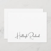 手書きパーソナライズされたスモダンクリプト名 ノートカード (正面/裏面)