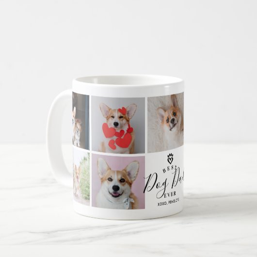 手書きパーソナライズされたドッ最高のグパパ9写真 コーヒーマグカップ (正面左)