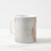 手書きパーソナライズされたネームバラ金ゴールド大理石 コーヒーマグカップ (正面左)
