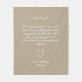 手書きパーソナライズされたメッセージ友だち家族 フリースブランケット (正面)