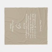 手書きパーソナライズされたメッセージ友だち家族 フリースブランケット (正面(横))