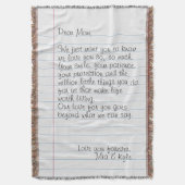 手書きパーソナライズされた文字ラブメッセージママ スローブランケット (正面縦)