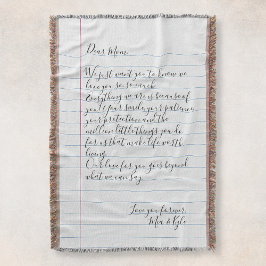 手書きパーソナライズされた文字ラブメッセージママ スローブランケット