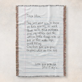 手書きパーソナライズされた文字ラブメッセージママ スローブランケット