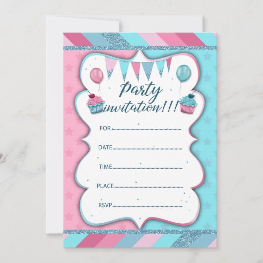 手書きパーティーの招待状 招待状 (正面)