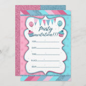 手書きパーティーの招待状 招待状 (正面/裏面)