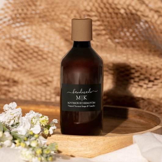 手書きビジネスラベル（モノグラムまたはロゴの追加） フードラベル