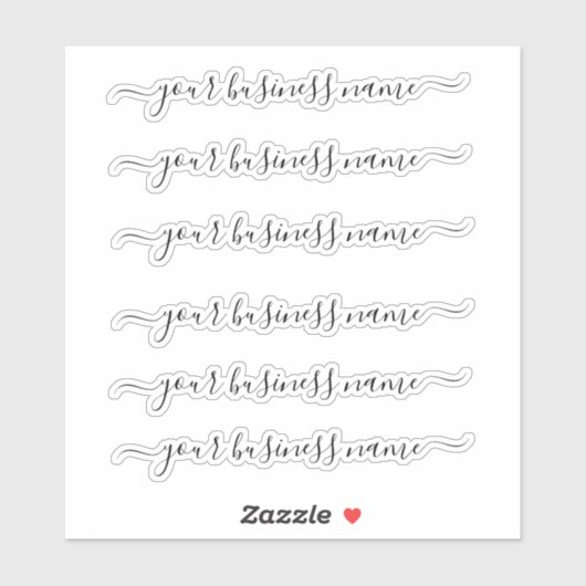 手書きビジネス名のカスタム シール (シート)