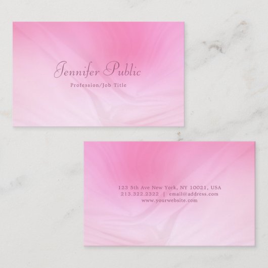 手書きピエレガントンクプロフェッショナルテンプレート 名刺 (正面/裏面)