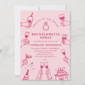手書きピコンテンポラリーンクバチェロレッテ 招待状 (正面)