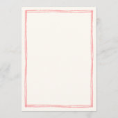 手書きピンクとフランスの緑結婚のテーブル メニュー (裏面)