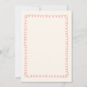 手書きピンクと緑のおもしろい結婚式招待状 招待状 (裏面)