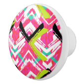 手書きピンクジグザグパターン セラミックノブ (右)