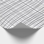 手書きピンストライプのグリッド線の白黒 ラッピングペーパー (角)