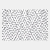 手書きピンプリペスグリッドワンキーブラック&ホワイト ラッピングペーパーシート (正面3)