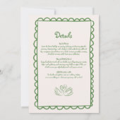 手書きファンキースケッチの手結婚跡 招待状 (裏面)