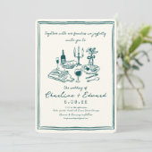 手書きファンキースケッチ手書き結婚用 招待状 (スタンド正面)