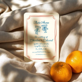 手書きファンキースケッチ手書き結婚用 招待状