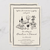 手書きファンキースケッチ手書き結婚用 招待状