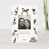 手書きファンキースケッチ手書き結婚用 招待状 (裏面)