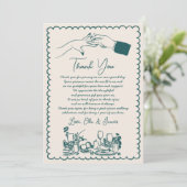 手書きファンキースケッチ結婚のサンキューカード 招待状 (スタンド正面)