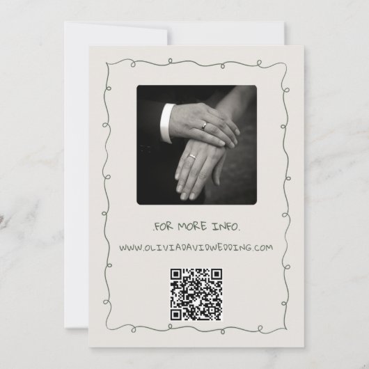 手書きファンキースケッチ結婚手書き 招待状 (裏面)